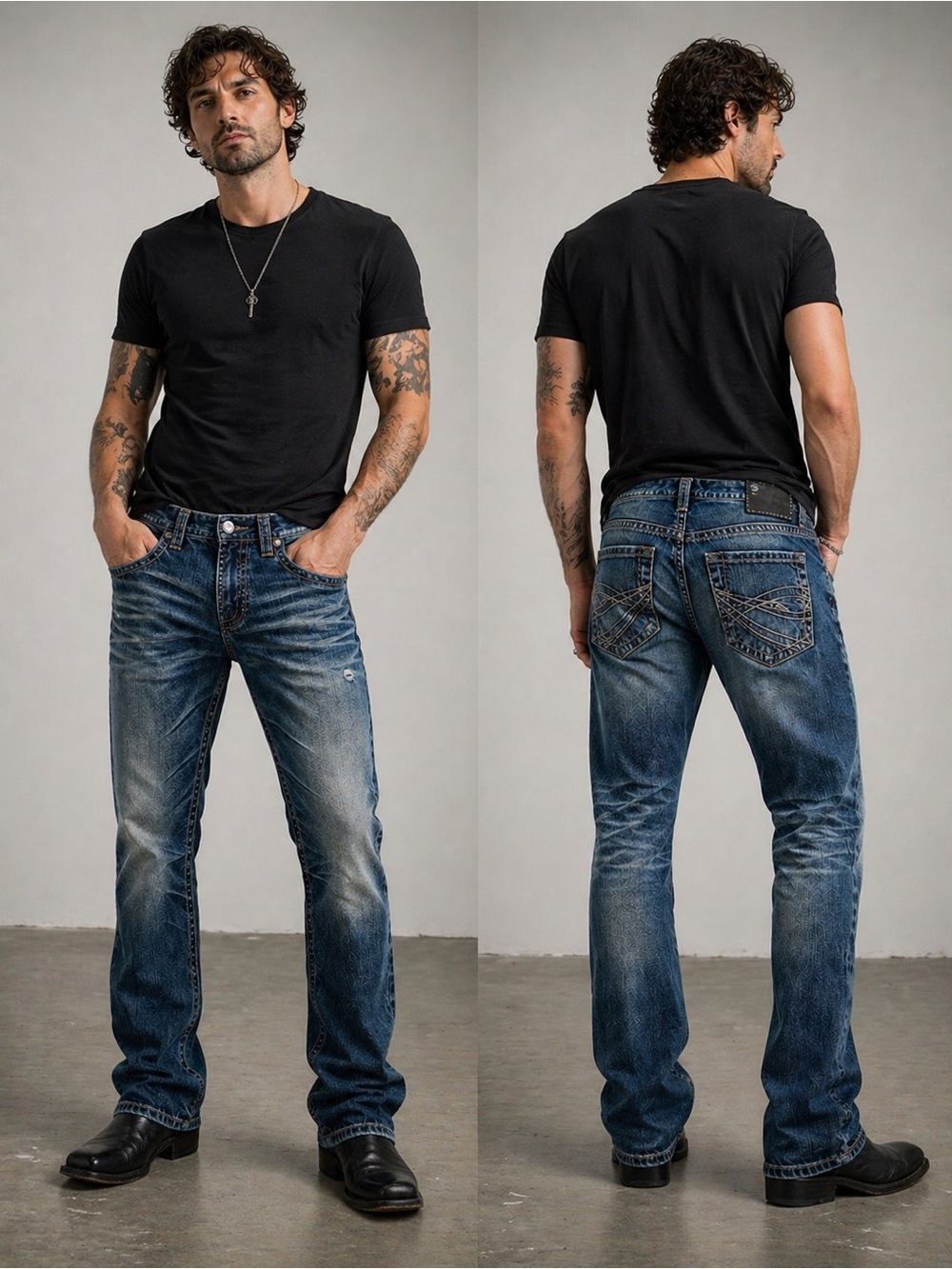 Silver jeans western men jeans Gordie straight 100% cotton distressed denim 30